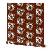 Bulldog orama MINI PRINT - Brown