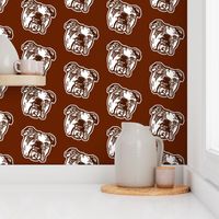 Bulldog orama MINI PRINT - Brown