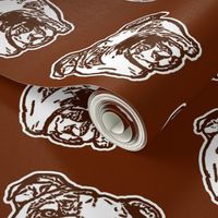 Bulldog orama MINI PRINT - Brown