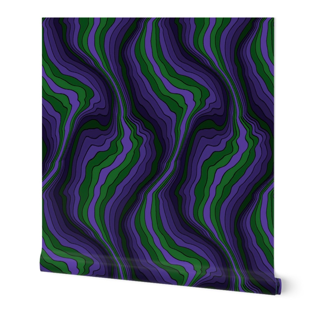 flowing wave - purple green