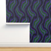 flowing wave - purple green