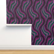 flowing wave - green pink