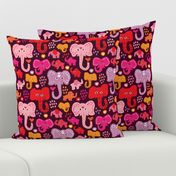 Cute indian elephants oriental illustration print