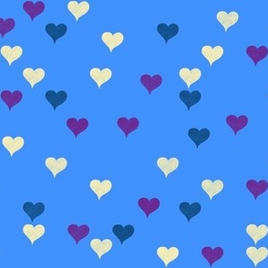 Bedtime Hearts on Evening Blue