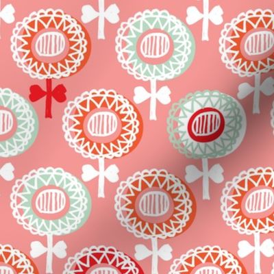 Retro poppy spring flowers pastel scandinavian style