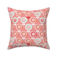 Retro poppy spring flowers pastel scandinavian style