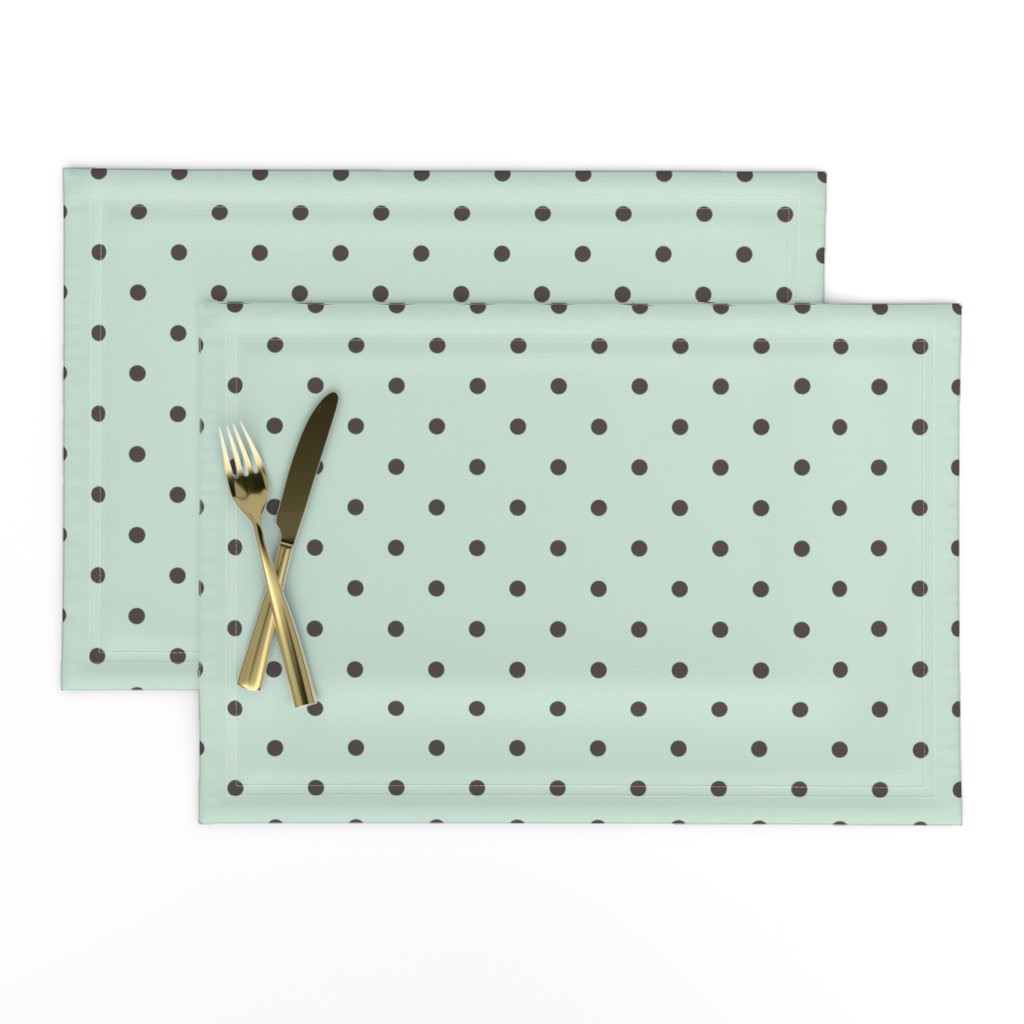 Mint Gray Polka