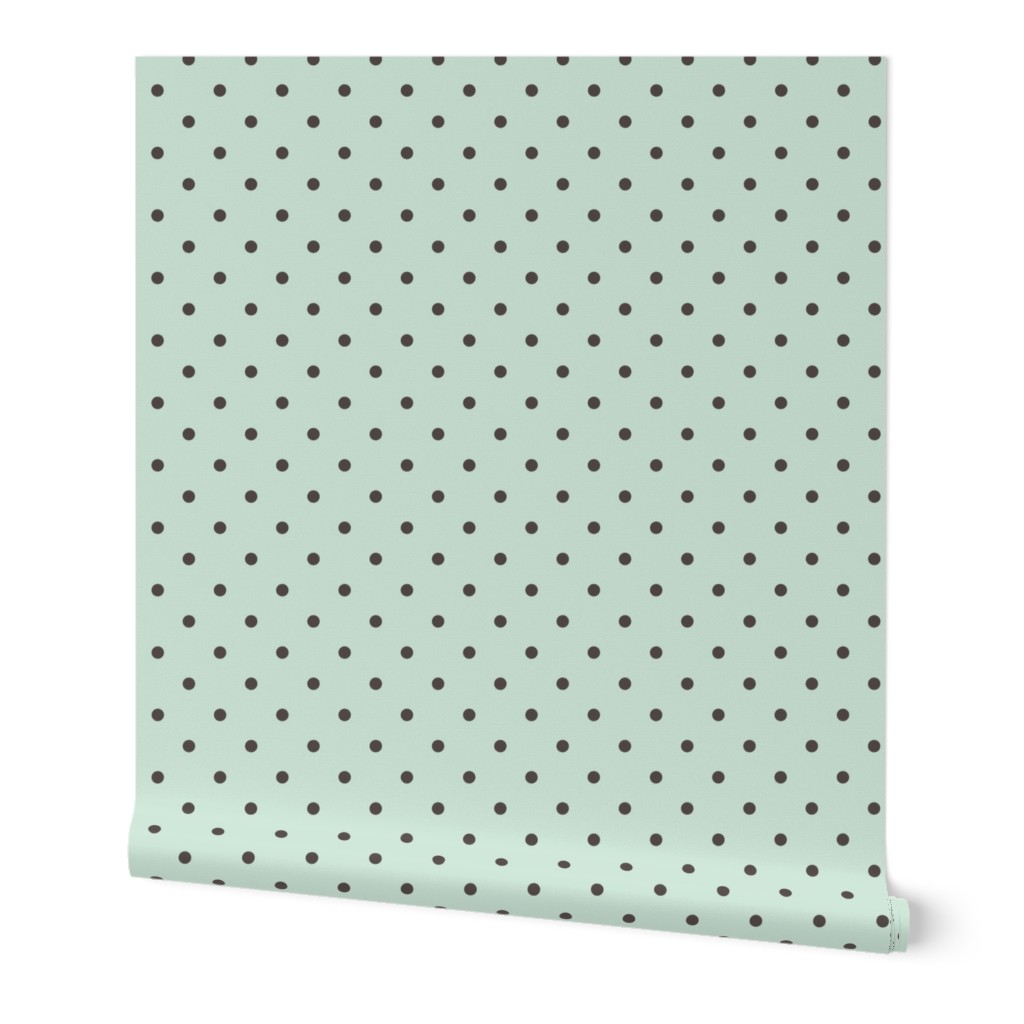 Mint Gray Polka