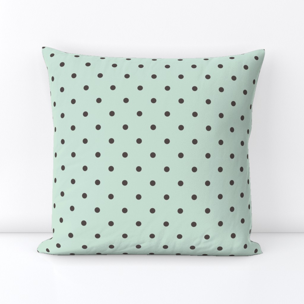 Mint Gray Polka