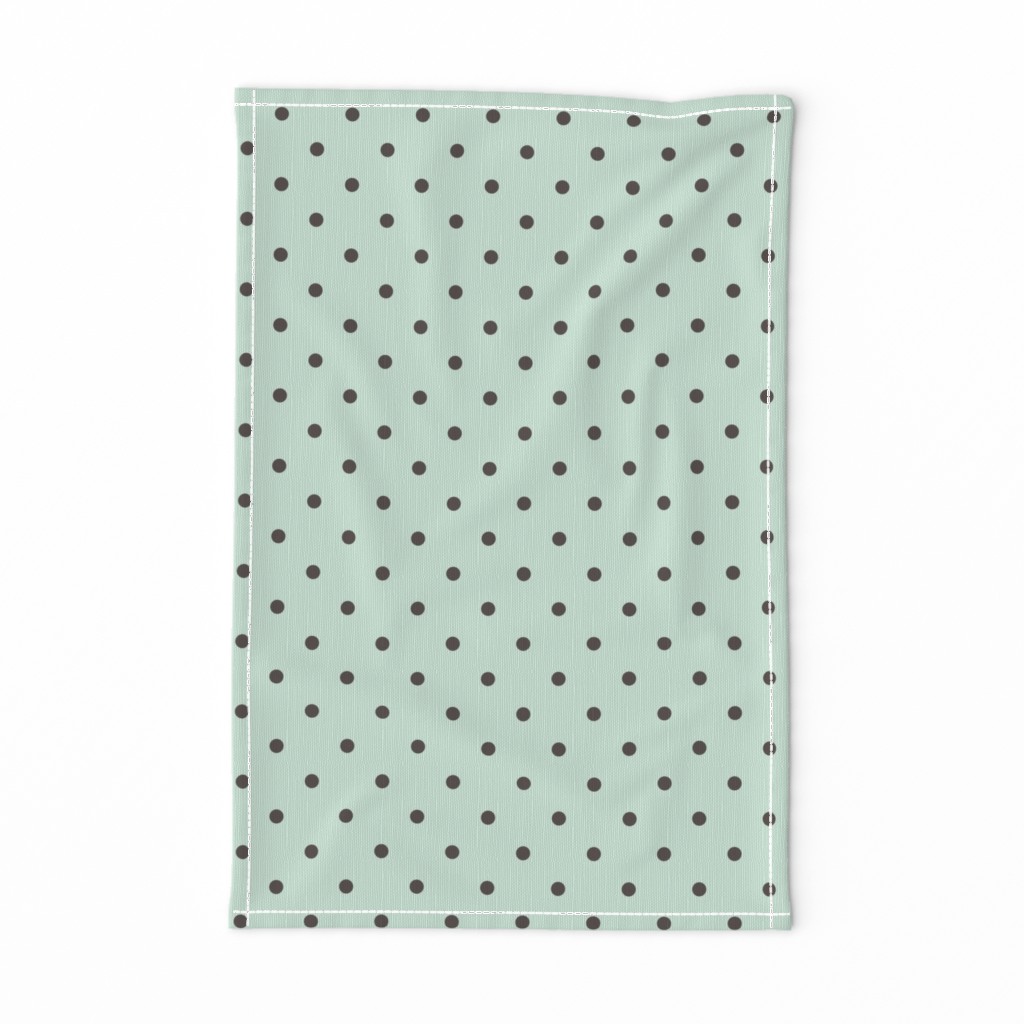 Mint Gray Polka