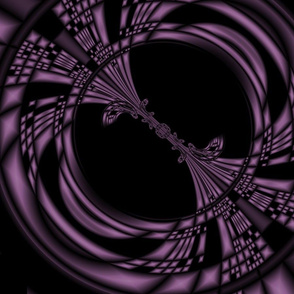 Purple on Black Ovals Abstract