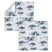 labrador toile white indigo