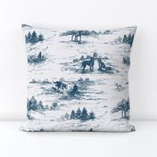 labrador toile white indigo