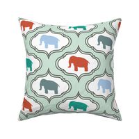 Mint Damask Elephant