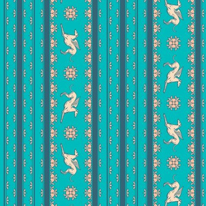 Angel Hound in Teal and Cream