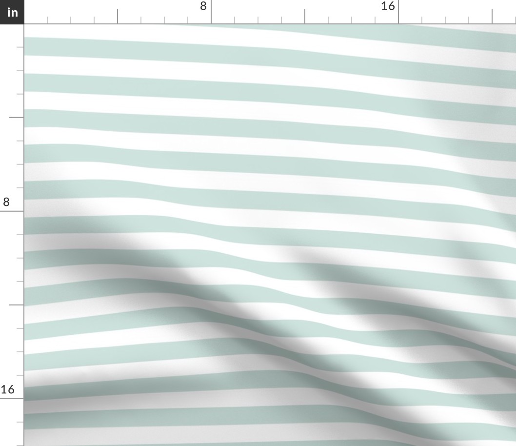 Mint and White Stripe