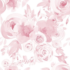 Large / Watercolor Blush Pink Floral