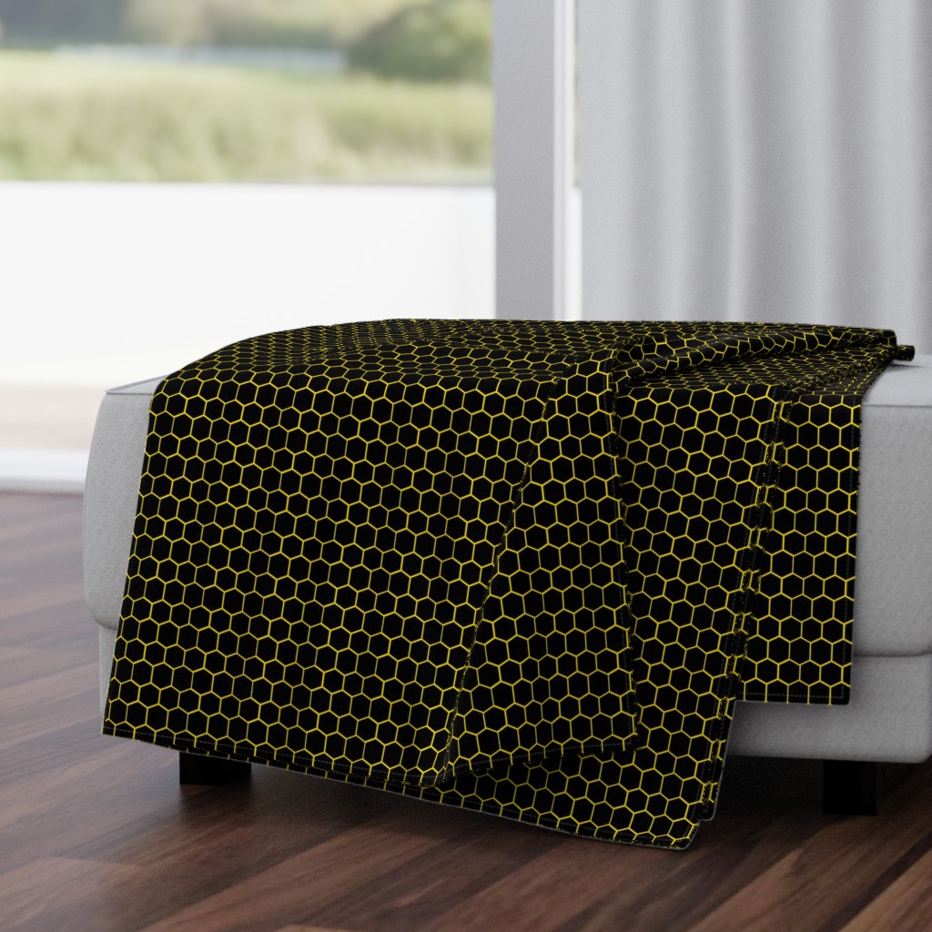 Black and Yellow Beehive Honeycomb Hexagon