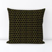 Black and Yellow Beehive Honeycomb Hexagon