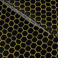 Black and Yellow Beehive Honeycomb Hexagon