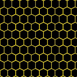 Black and Yellow Beehive Honeycomb Hexagon