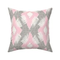 Ikat Diamond Pink Gray