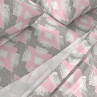 Ikat Diamond Pink Gray