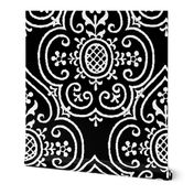 Lace Medallion ~ Black and White