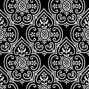 Lace Medallion ~ Black and White