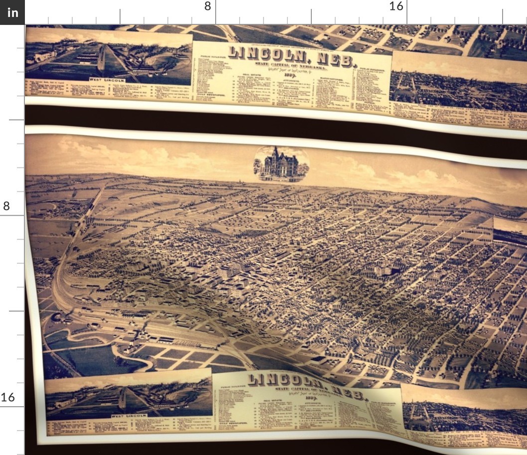 vintage Lincoln NE map, FQ