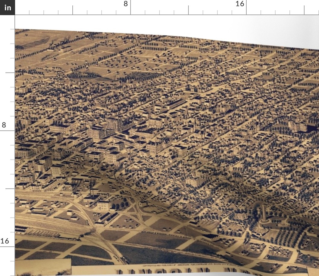 Vintage Lincoln NE map, large