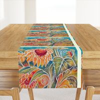 Tropical Flowers Batik Throw Pillow