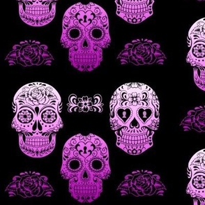 Sugar Skull Purple Ombre