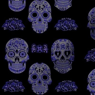 Sugar Skull-blue gray