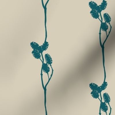 mini pine cone silhouette in teal