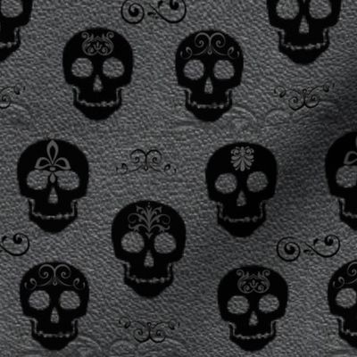 Skull Black on Gray