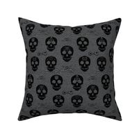 Skull Black on Gray