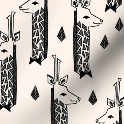 Giraffes - Champagne/Black/Charcoal by Andrea Lauren