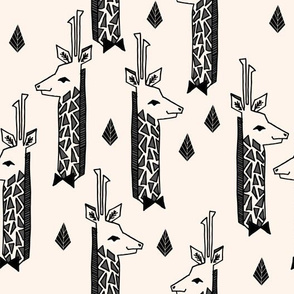 Giraffes - Champagne/Black/Charcoal by Andrea Lauren