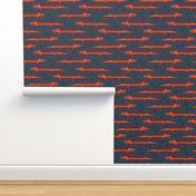 crocodile // alligator blue and red alligator fabric cute red and blue nursery reptiles design