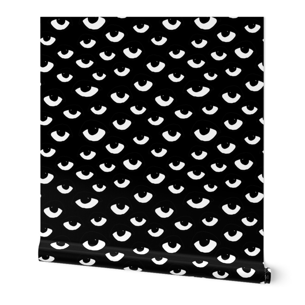 eyes // black and white eye fabric eye pattern eye fabric halloween scary eyes fabric