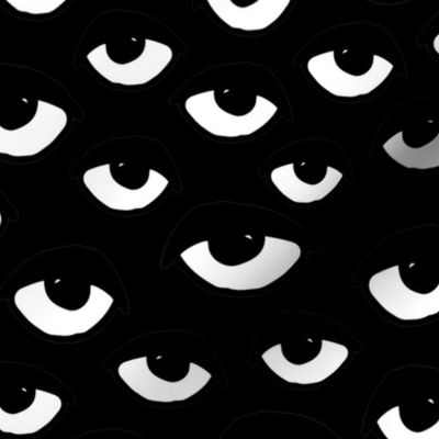 eyes // black and white eye fabric eye pattern eye fabric halloween scary eyes fabric