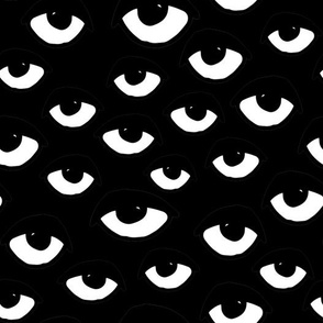 eyes // black and white eye fabric eye pattern eye fabric halloween scary eyes fabric