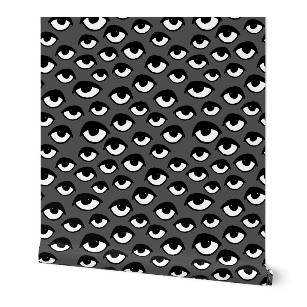 eyes // charcoal eye fabric scary creepy spooky halloween fabric