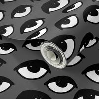 eyes // charcoal eye fabric scary creepy spooky halloween fabric