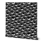 eyes // charcoal eye fabric scary creepy spooky halloween fabric