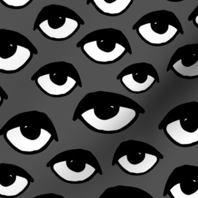 eyes // charcoal eye fabric scary creepy spooky halloween fabric