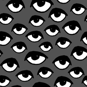 eyes // charcoal eye fabric scary creepy spooky halloween fabric