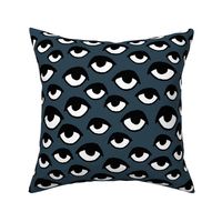 eyes // dark blue eyes fabric scary creepy halloween design eyes