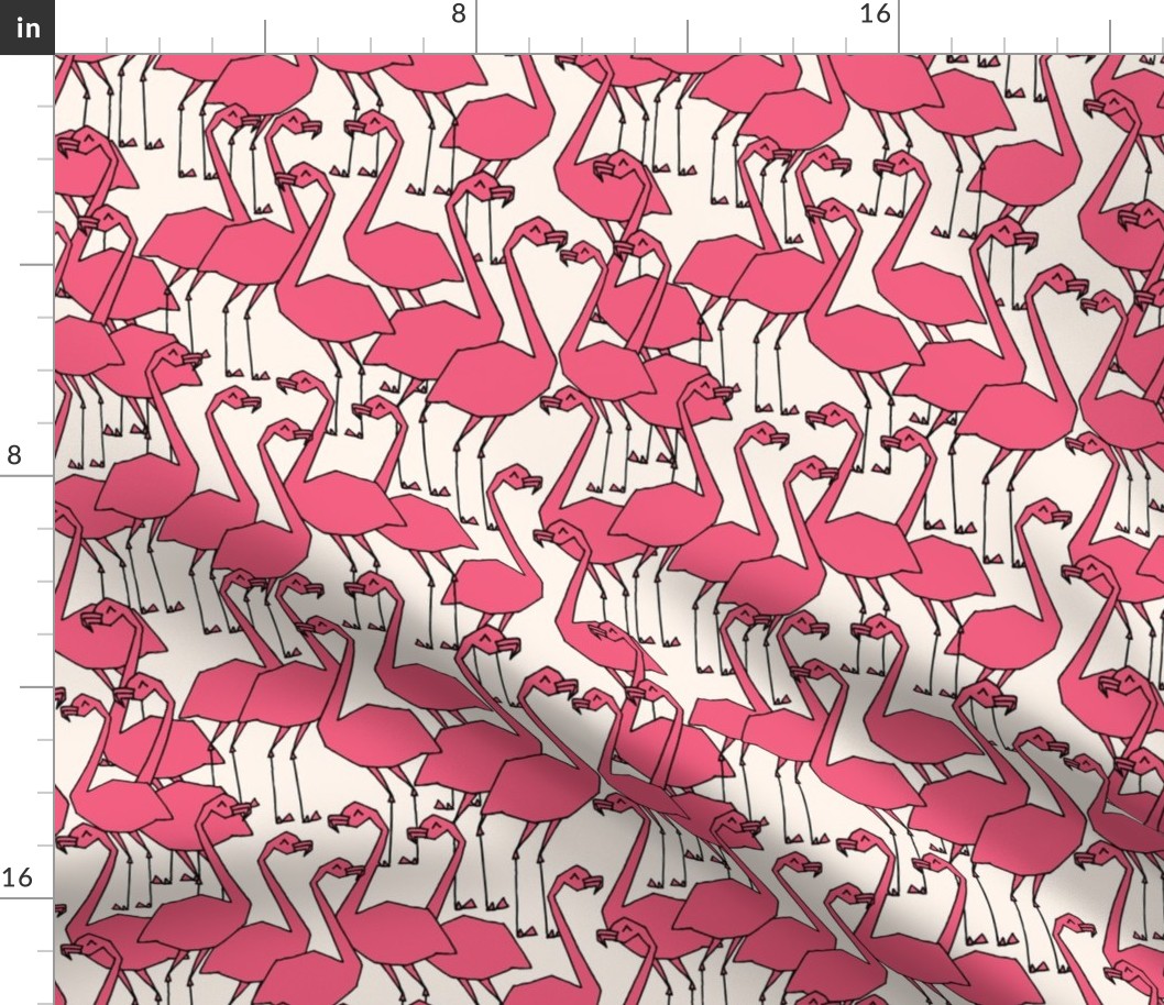 Flock of Flamingos - French Rose/Champagne by Andrea Lauren